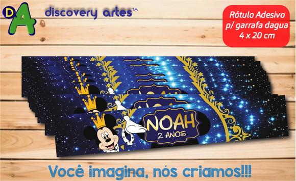 Rótulo Adesivo Garrafa D'água Mickey Realeza