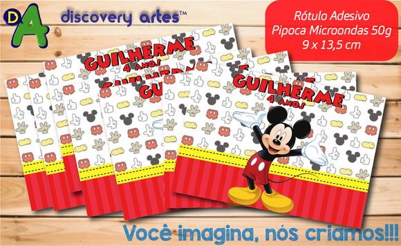 Rótulo Adesivo Pipoca de Microondas Mickey