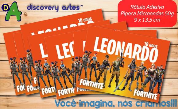 Rótulo Adesivo Pipoca de Microondas Fortnite
