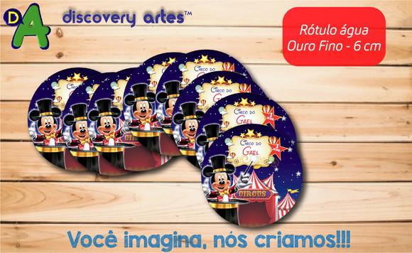 Rótulo Adesivo Água Ouro Fino Circo do Mickey