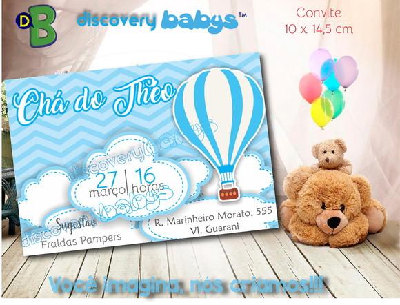 Convite Chá de Bebê Balão azul