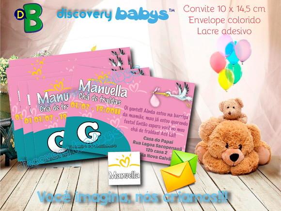 Convite Chá de Bebê Pampers Rosa