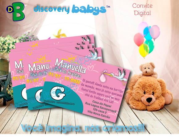 Convite Digital Chá de Bebê Pampers Rosa