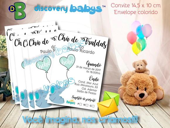 Convite Chá de bebê elefante