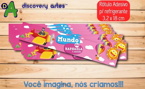 Rótulo Adesivo Refrigerante Mundo Bita Rosa