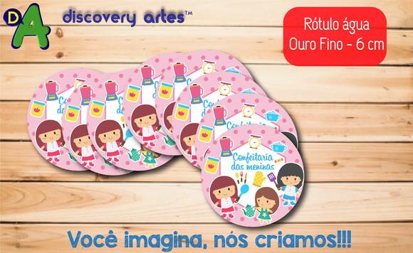Rótulo Adesivo Água Ouro Fino Confeiteira / Cozinheira