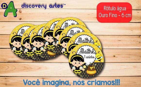 Rótulo Adesivo Água Ouro Fino Abelhinha