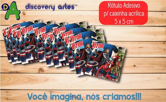 Rótulo Adesivo Caixinha Super Herois