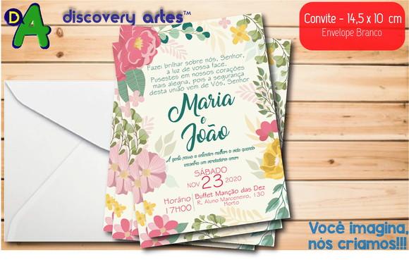 Convite de Casamento Simples (flores)