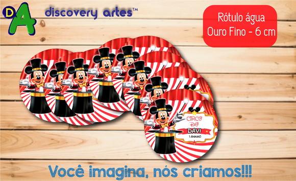Rótulo Adesivo Água Ouro Fino Circo do Mickey
