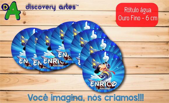 Rótulo Adesivo Água Ouro Fino Mickey Mago
