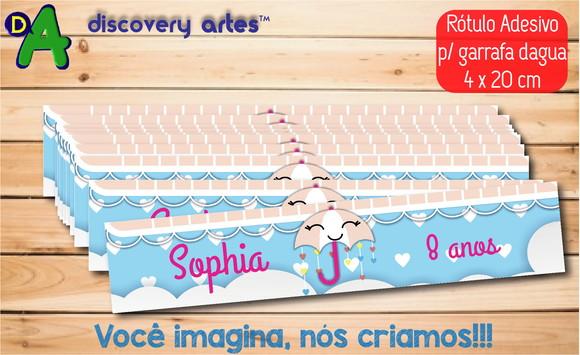 Rotulo Adesivo Garrafa de Agua Chuva de Amor