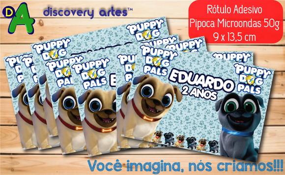 Rótulo Adesivo Pipoca de Microondas Puppy Dog