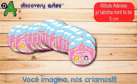 Rótulo Adesivo Latinha Circo Rosa