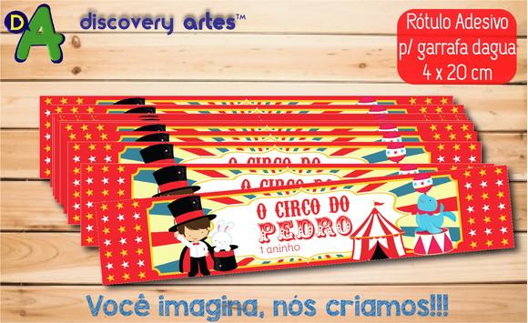 Rótulo Adesivo Garrafa D'água Circo
