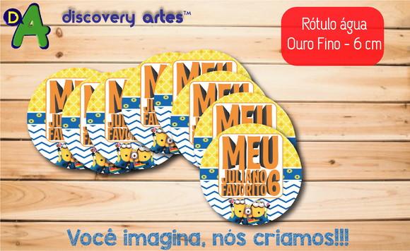 Rótulo Adesivo Água Ouro Fino Minions
