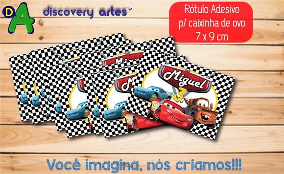 Rótulo Adesivo Caixinha de Ovo Carros