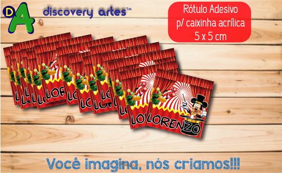 Rótulo Adesivo Caixinha Circo do Mickey