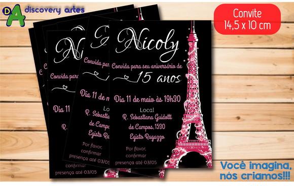 Convite Aniversário 15 Anos Paris