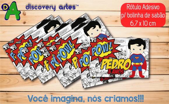 Rótulo Adesivo Bolinha de sabão Superman