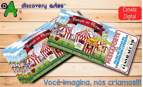 Convite Ingresso Digital parque de Diversões