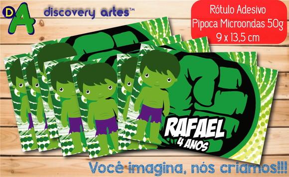 Rótulo Adesivo Pipoca de Microondas Hulk