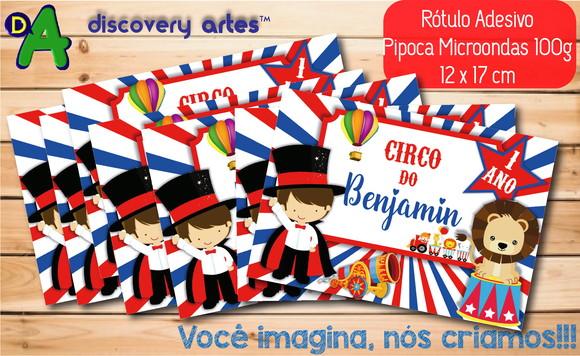 Rótulo Adesivo Pipoca de Microondas Circo