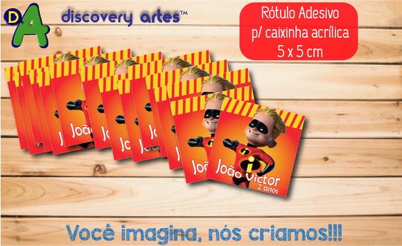 Rótulo Adesivo Caixinha Os Incríveis