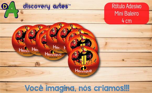 Rótulo Adesivo Mini Baleiro Os Incríveis