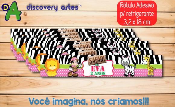 Rótulo Adesivo Refrigerante Minnie Safari