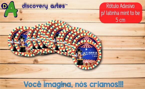 Rótulo Adesivo Latinha Circo do Mickey