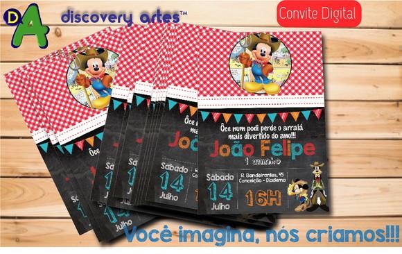 Convite Digital Mickey Caipira