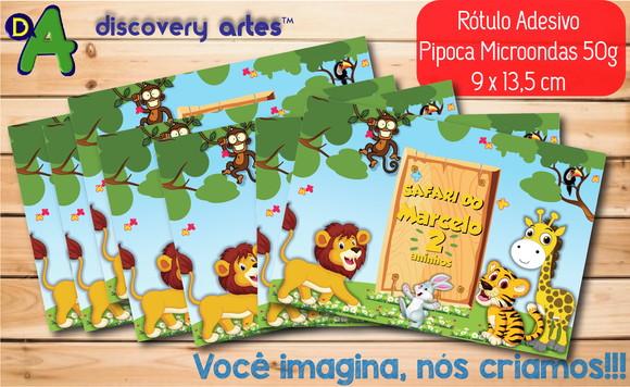 Rótulo Adesivo Pipoca de Microondas Safari
