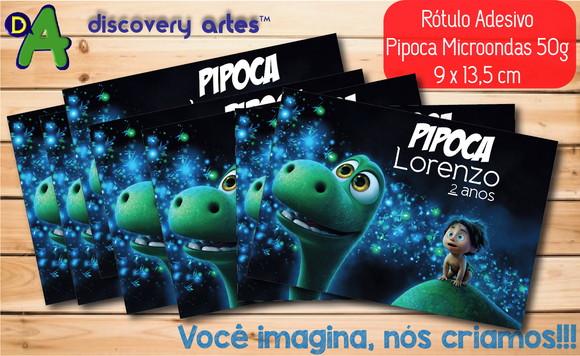 Rótulo Adesivo Pipoca Microondas o Bom Dinossauro
