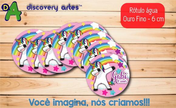Rótulo Adesivo Água Ouro Fino Unicornio