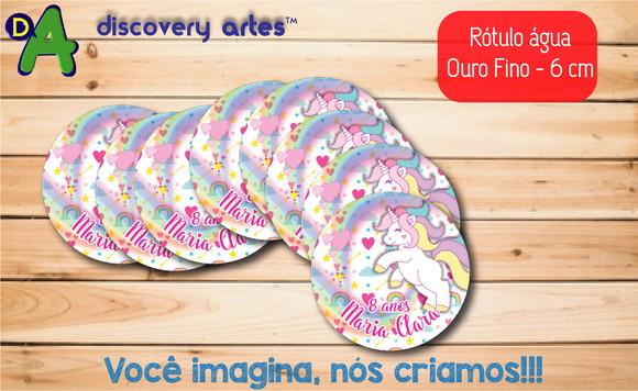 Rótulo Adesivo Água Ouro Fino Unicornio