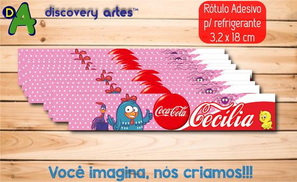 Rótulo Adesivo Refrigerante Galinha Pintadinha