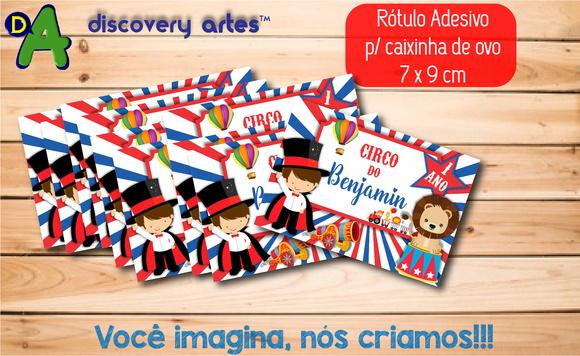 Rotulo Adesivo Caixa de Ovo Circo