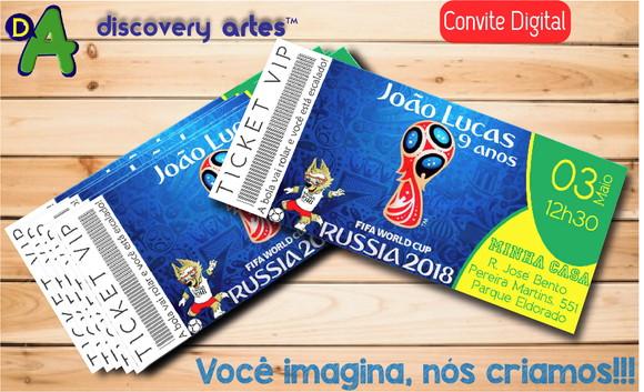 Convite Ingresso Digital Copa do Mundo de Futebol