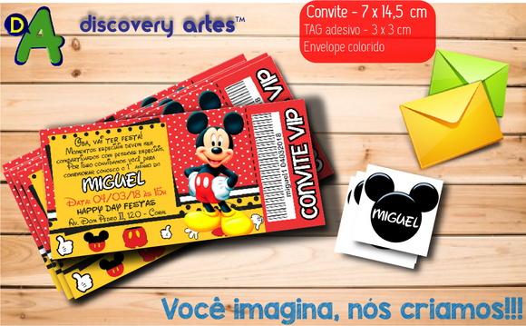 Convite Ingresso Mickey