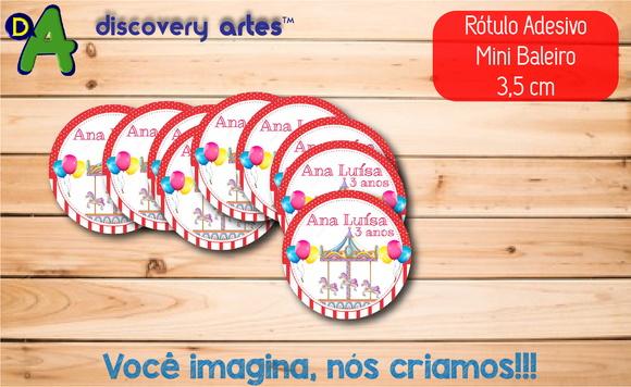 Rótulo Adesivo Mini Baleiro Parque de Diversão