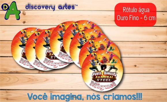Rótulo Adesivo Água Ouro Fino Power Rangers