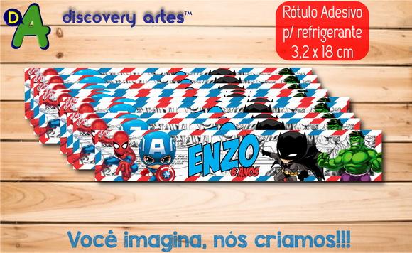 Rótulo Adesivo Refrigerante Super Herois