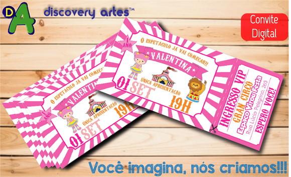 Convite Ingresso Digital Circo Rosa