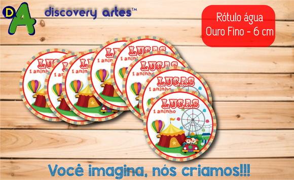 Rótulo Adesivo Água Ouro Fino Circo