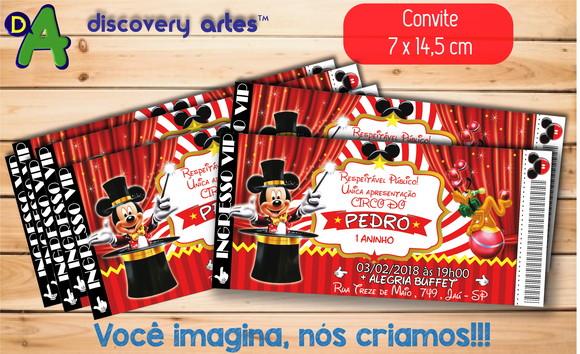Convite Ingresso Circo do Mickey