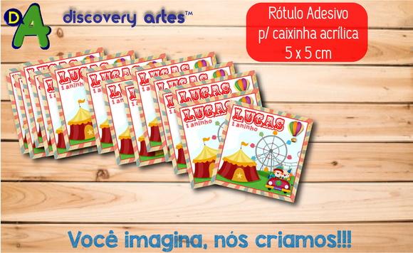 Rótulo Adesivo Caixinha Circo