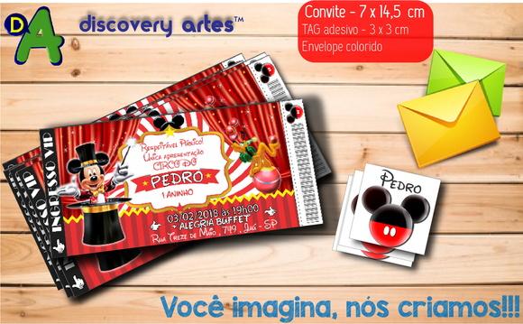 Convite Ingresso Circo do Mickey