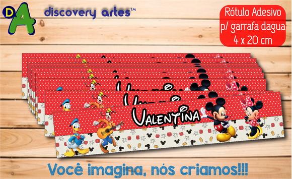 Rótulo Adesivo Garrafa D'água Mickey