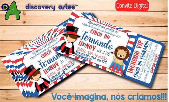 Convite Ingresso Digital Circo
